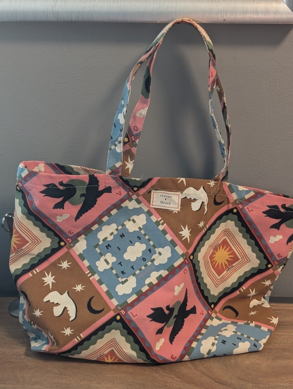 Sézane x Pangea Limited Edition Canvas Tote Bag Coquette Patchwork Print